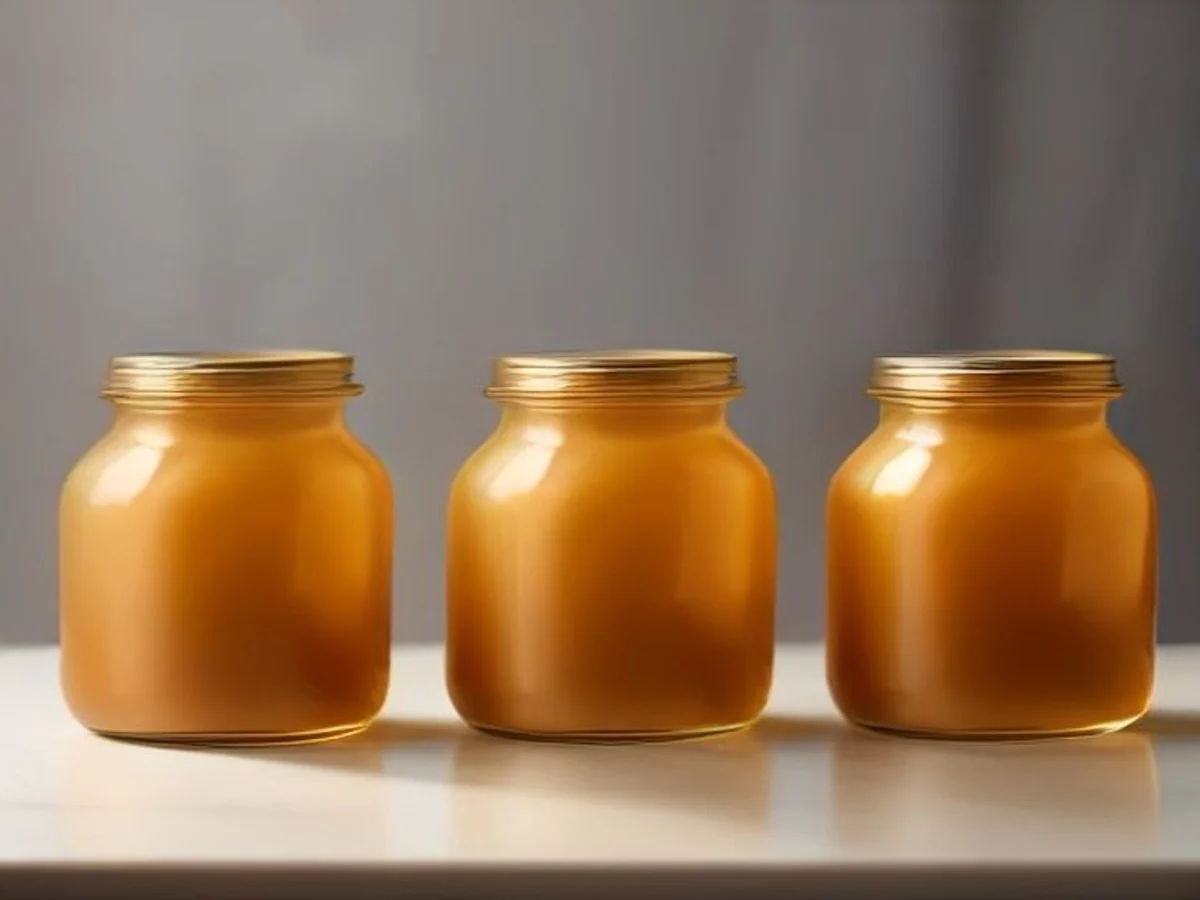 مرطبان خليط عسل بشمع النحل مع مكسرات وحبيبات توابل، يُباع في ماليزيا.